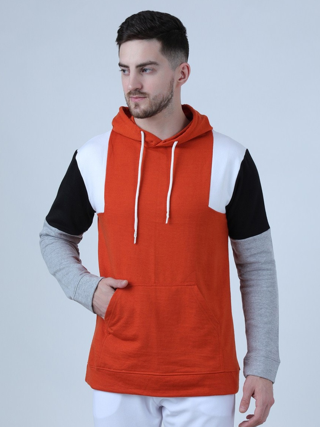 

PAUSE SPORT Colourblocked Fleece Hooded Pullover Sweatshirt, Multi