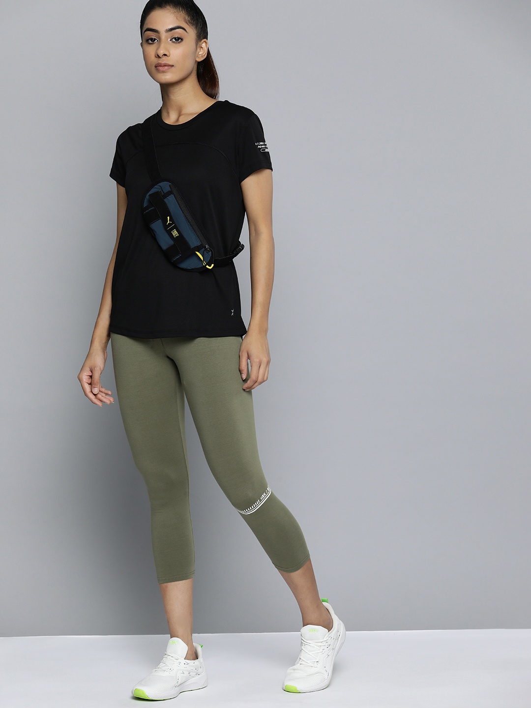 

HRX by Hrithik Roshan Women Slim Fit 3/4th Length Lifestyle Tights, Olive
