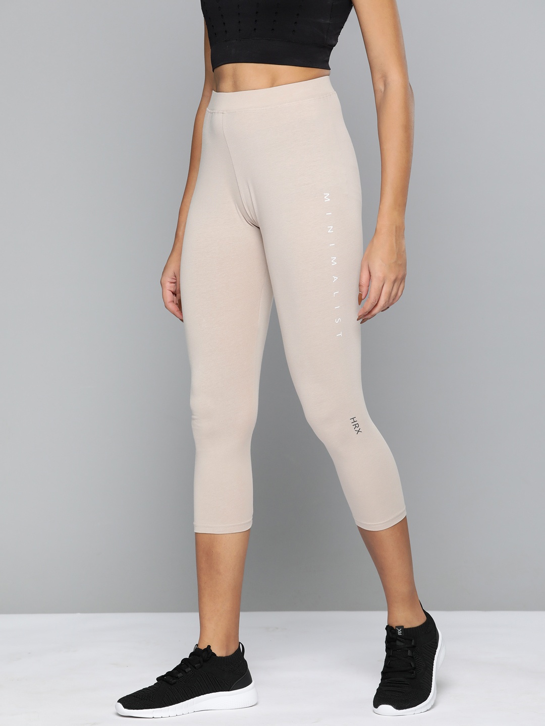 

HRX by Hrithik Roshan Women Three-Fourth High Rise Lifestyle Tights, Beige
