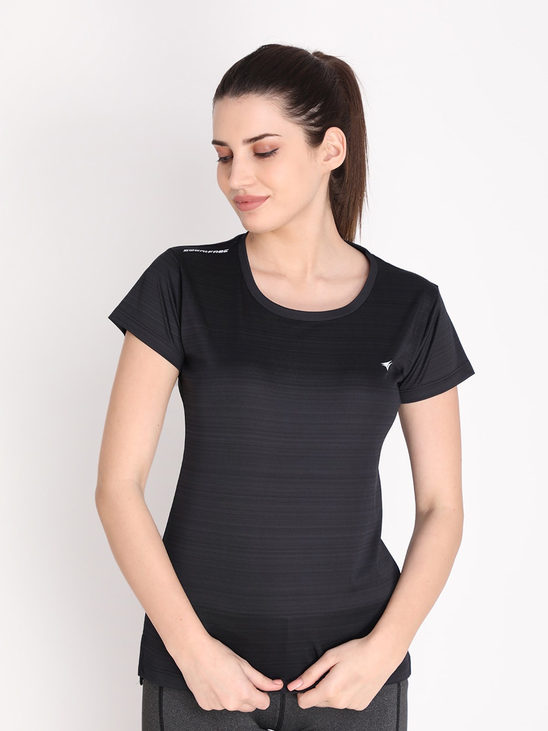 

NEVA Round Neck Striped T-shirt, Black