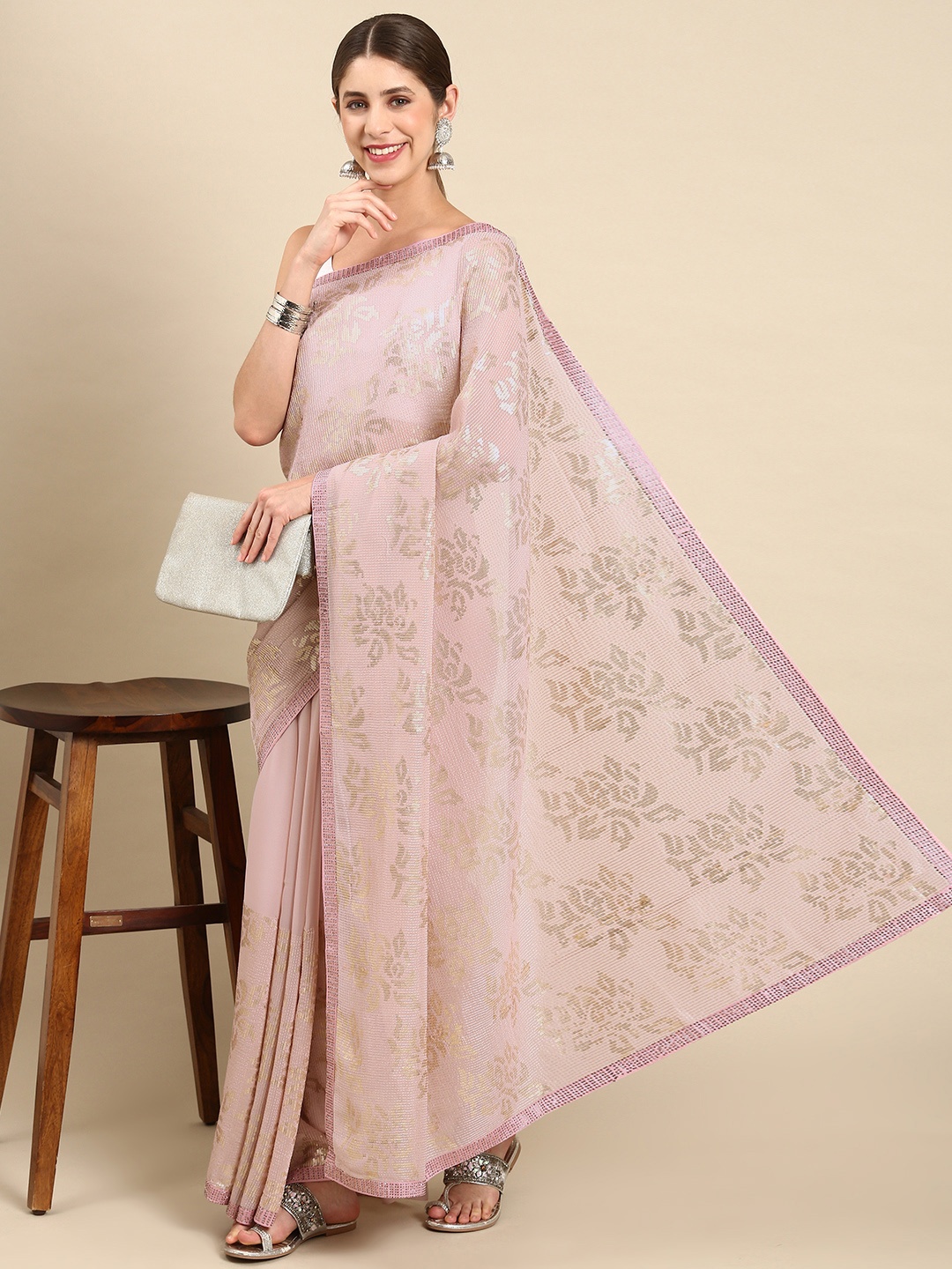 

Pothys Ethnic Motifs Pure Georgette Saree, Mauve