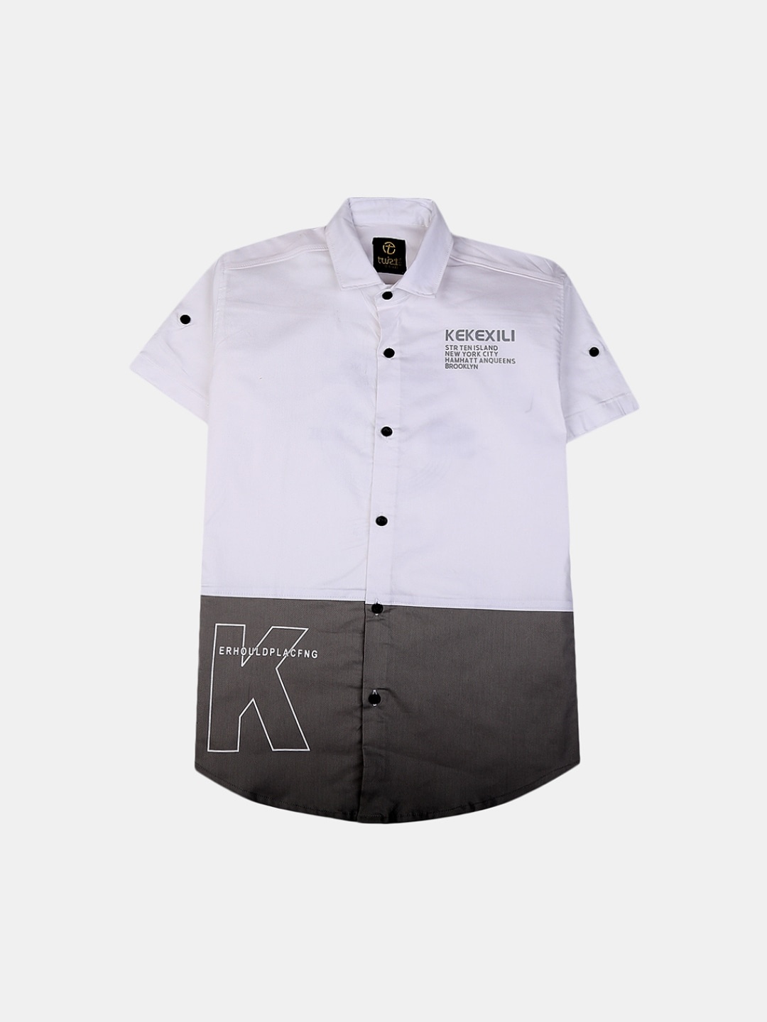 

V-Mart Boys Classic Colourblocked Casual Cotton Shirt, White