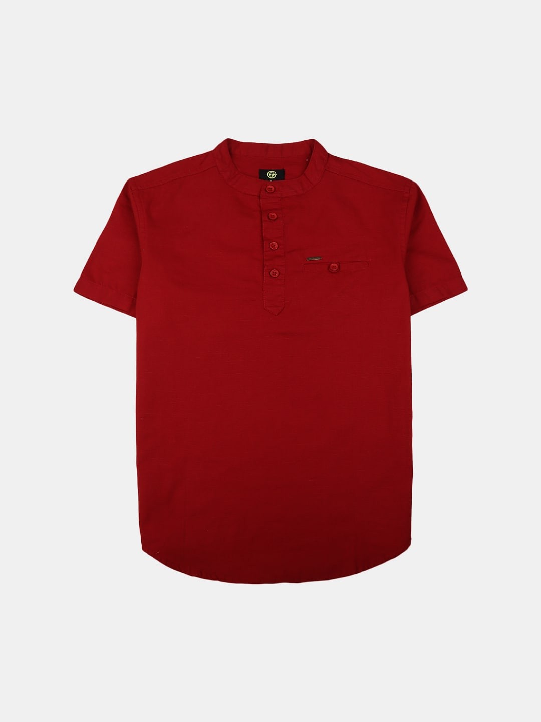 

V-Mart Boys Classic Mandarin Collar Cotton Casual Shirt, Maroon