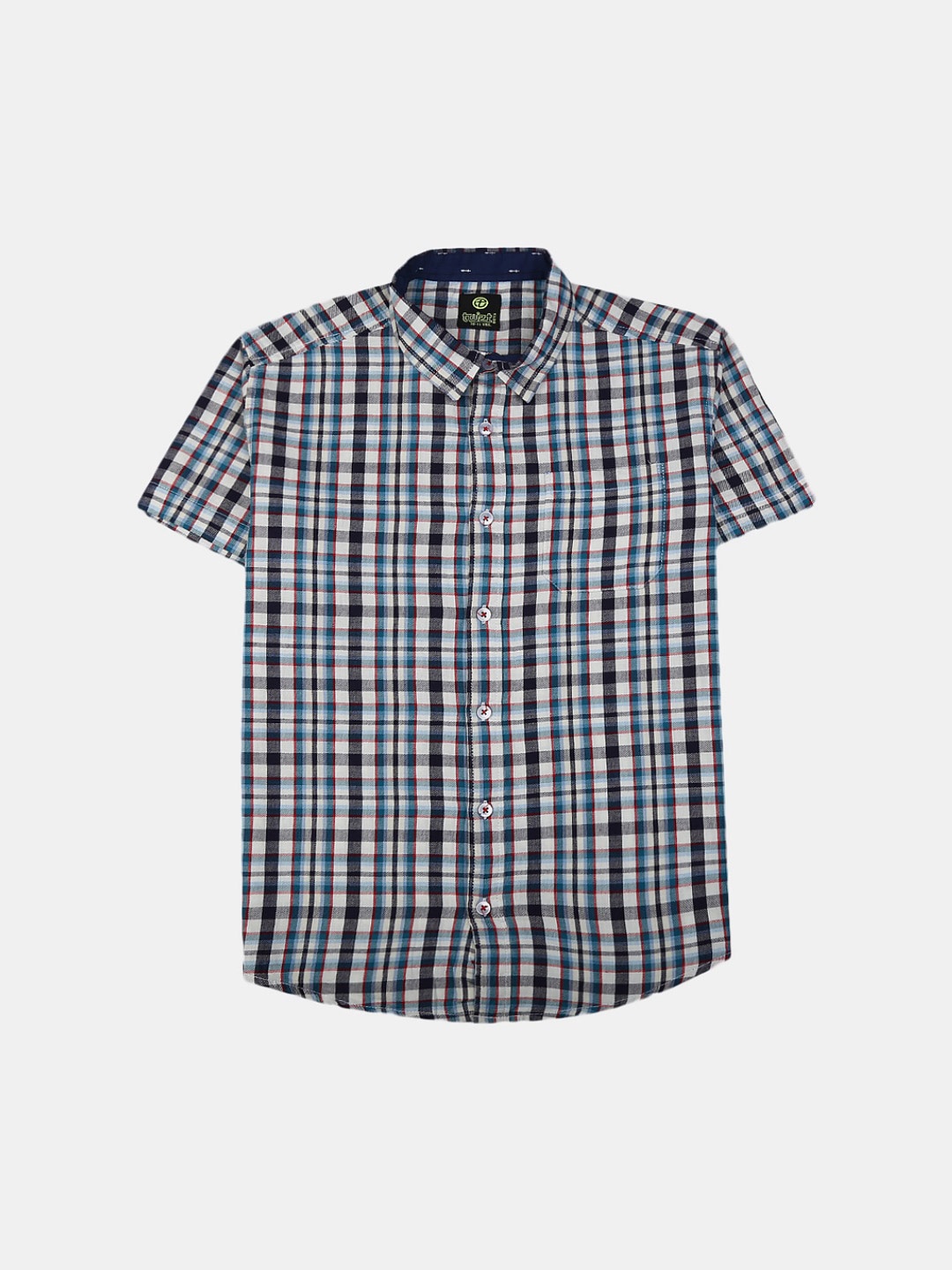

V-Mart Boys Gingham Checks Cotton Casual Shirt, Blue