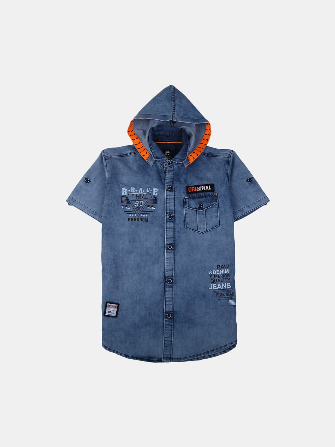 

V-Mart Boys Denim Casual Shirt, Blue