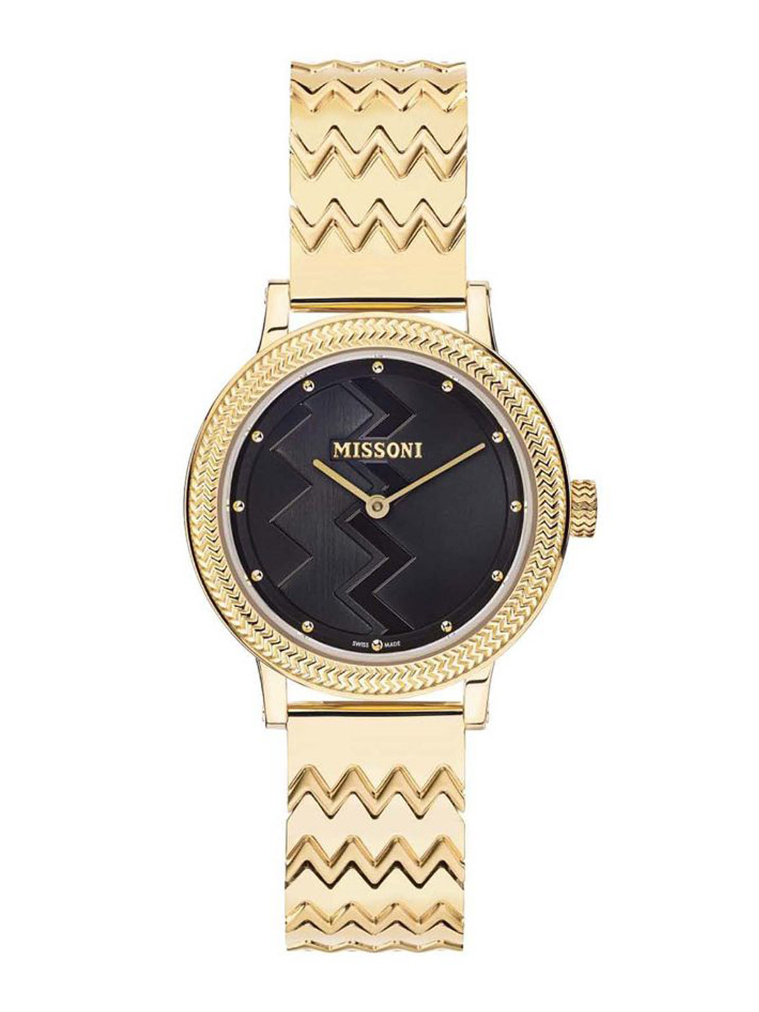 

MISSONI Women Embellished Dial & Stainless Steel Straps Analogue Watch MWNZ00521, Black