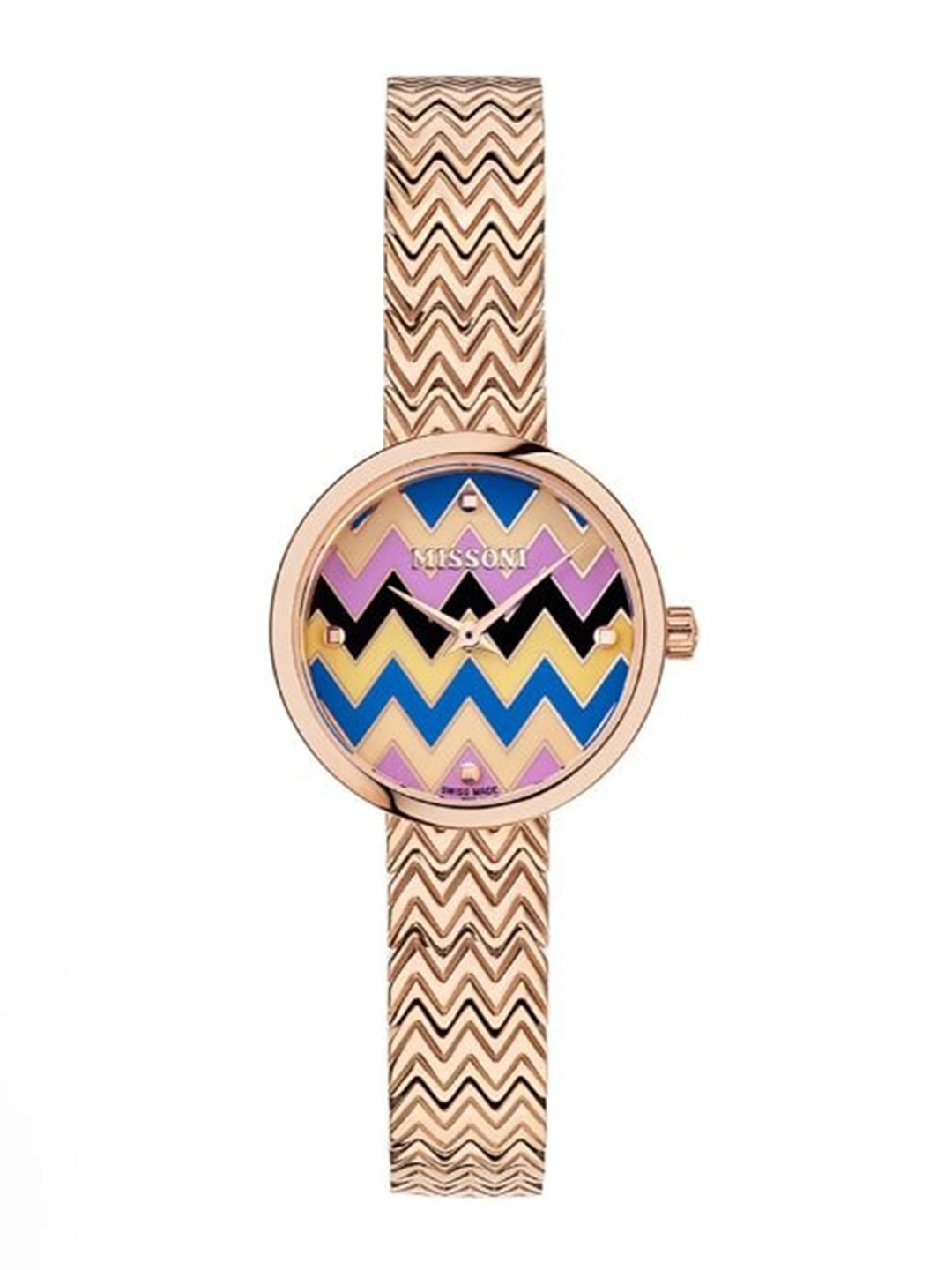 

MISSONI Women Printed Dial & Stainless Steel Bracelet Style Straps Analogue Watch MWY101421, Blue