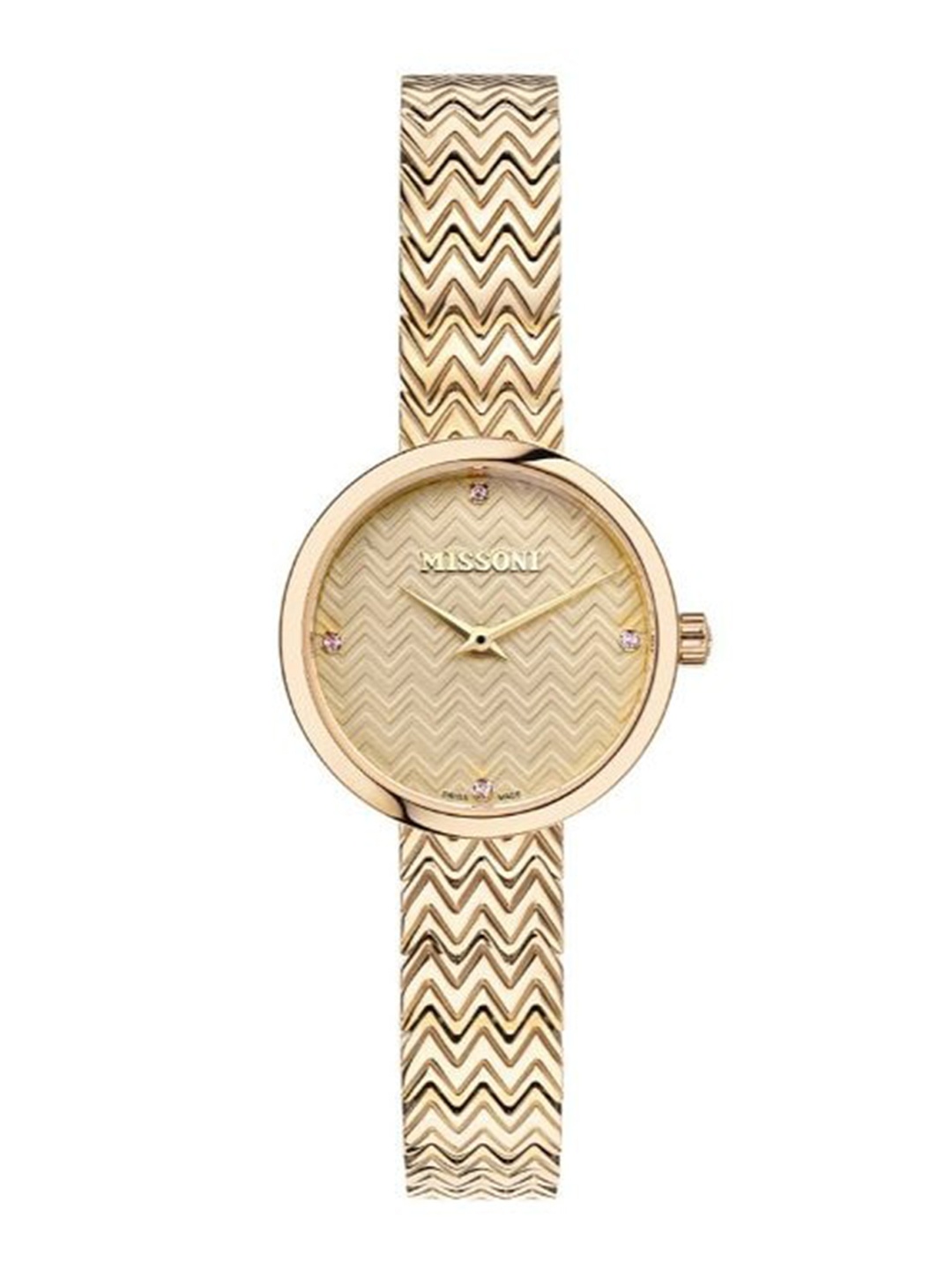 

MISSONI Women Textured Dial & Bracelet Style Straps Analogue Watch MWY100920, Beige