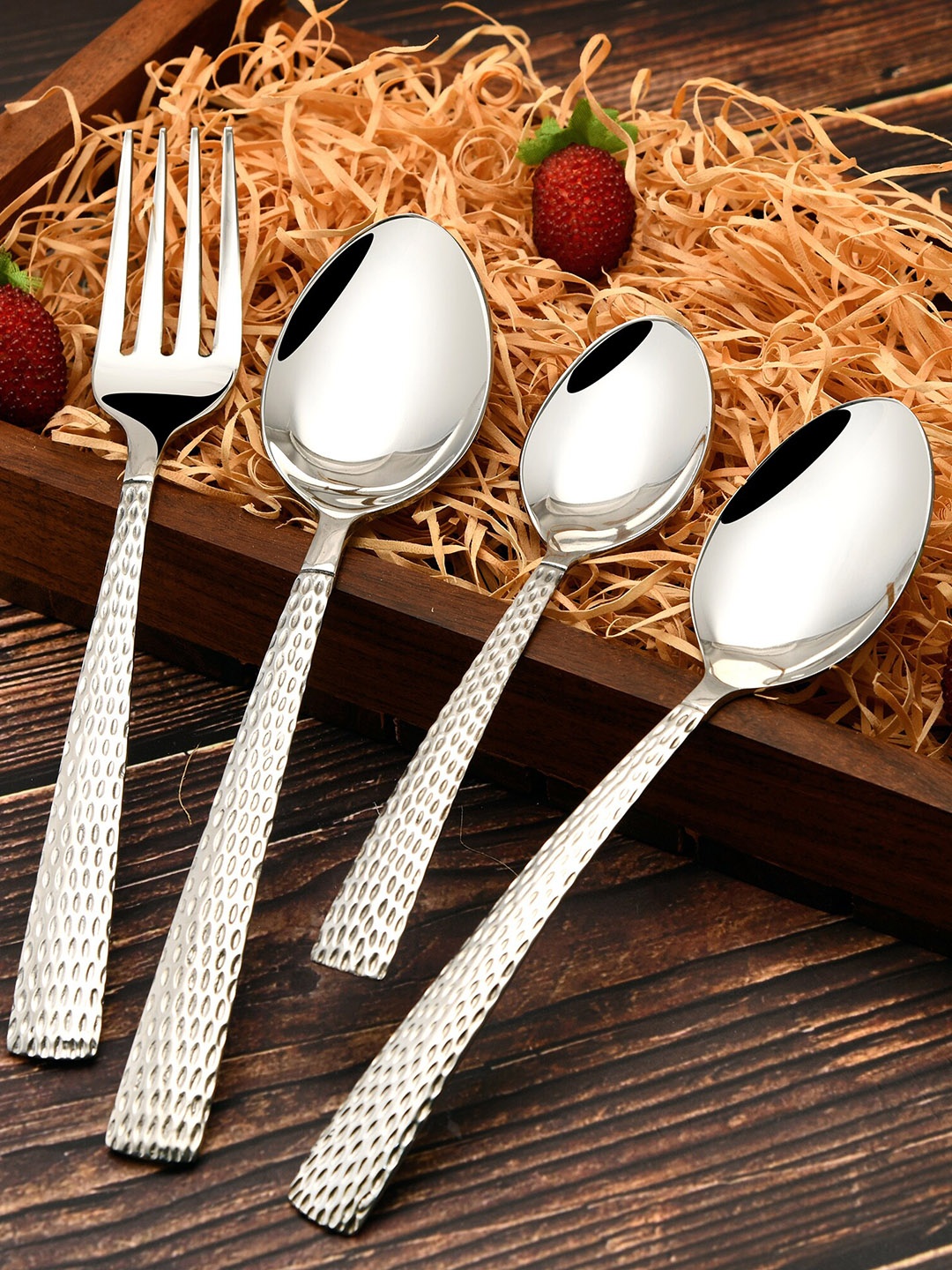

FNS 18Pcs Stainless Steel Cutlery set with Stand, Silver