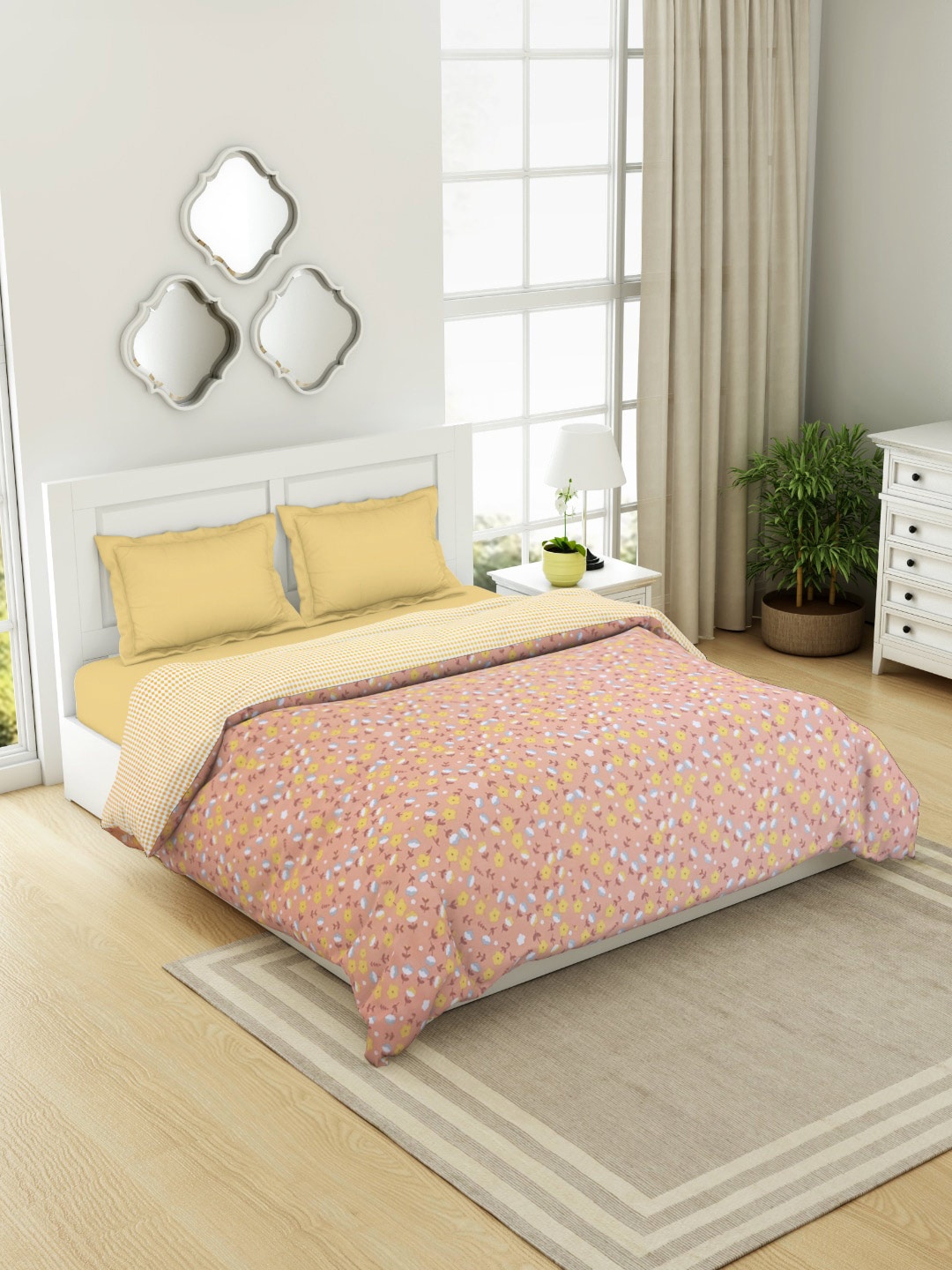 

Welspun Coral & Yellow Floral Microfiber AC Room 150 GSM Double Bed Dohar