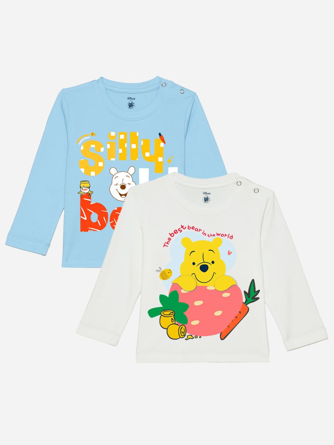 

YK Disney Infants Girls Pack of 2 Winnie The Pooh Printed T-shirts, Blue