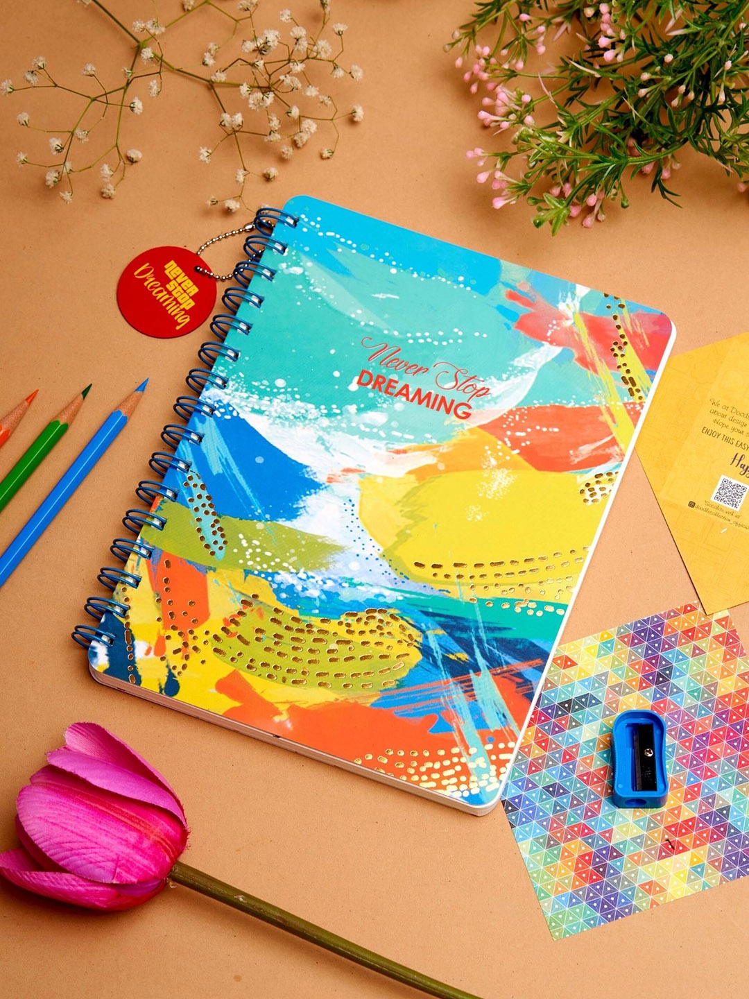 

Doodle Blue & Yellow Forever Dreamer Wiro Notebook