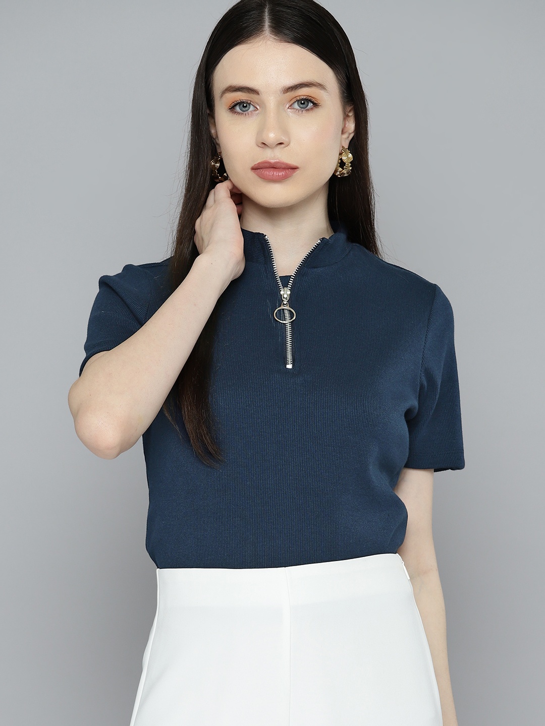 

Chemistry Mock Collar Regular Fit T-shirt, Blue
