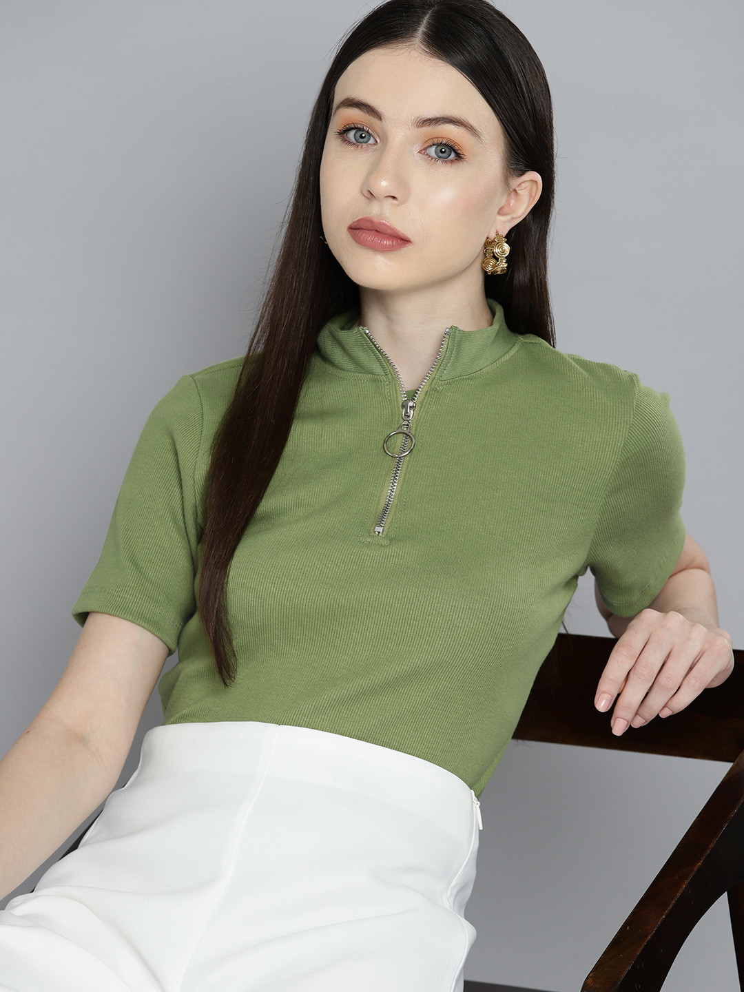 

Chemistry Mock Collar Regular Fit T-shirt, Green