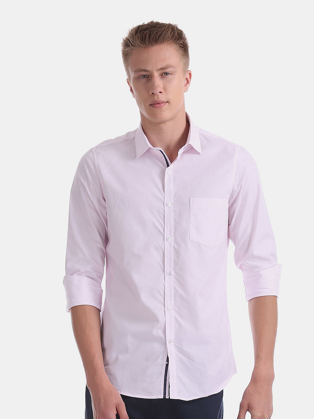 

V-Mart Classic Cotton Casual Shirt, Pink