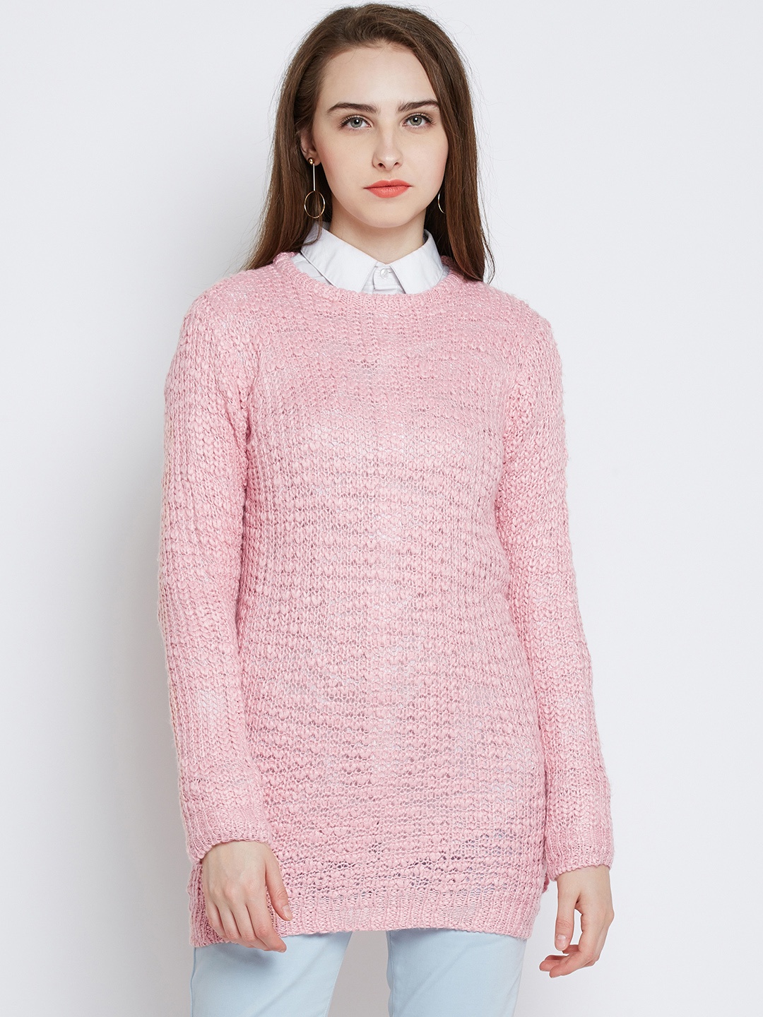 

RARE Women Pink Solid Pullover