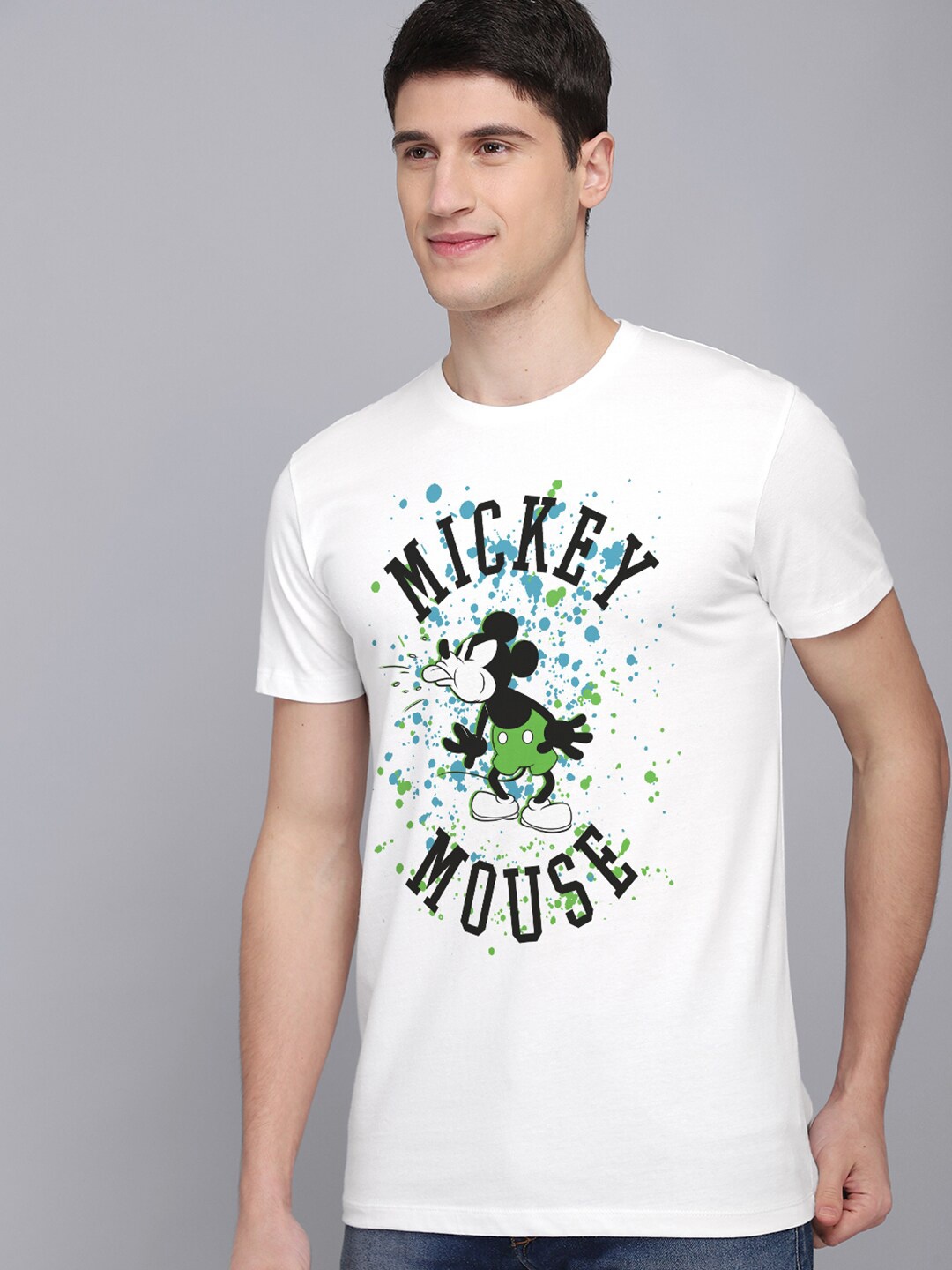 

Free Authority Mickey Mouse Printed Round Neck Cotton T-Shirt, White