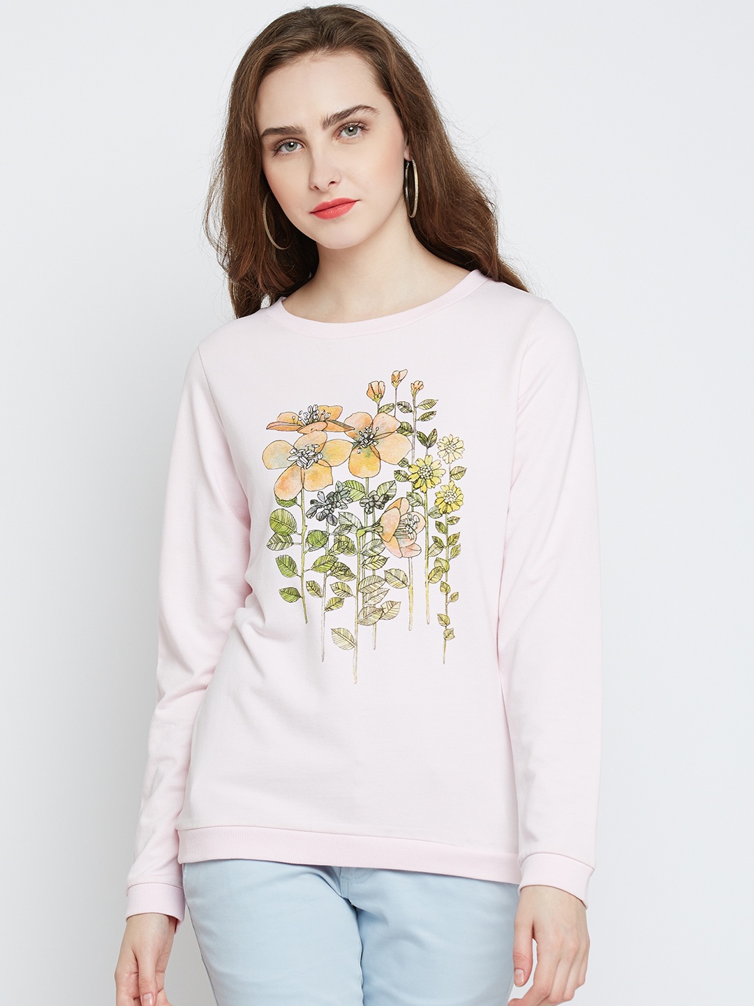 

RARE Women Pink Printed Sweatshirt