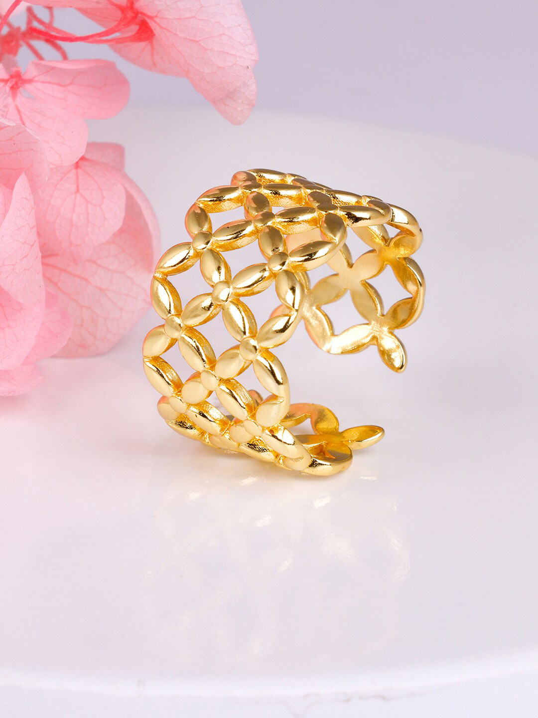 

GIVA 925 Sterling Silver Gold-Plated Adjustable Finger Ring