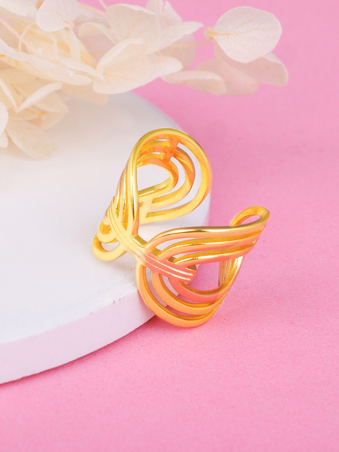 

GIVA 925 Sterling Silver Gold-Plated Adjustable Finger Ring