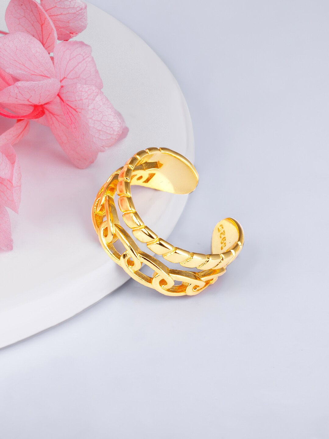 

GIVA 925 Sterling Silver Gold-Plated Adjustable Finger Ring