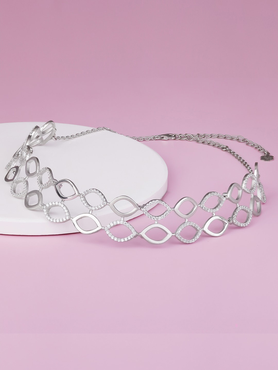 

GIVA Sterling Silver Rhodium-Plated Necklace, White