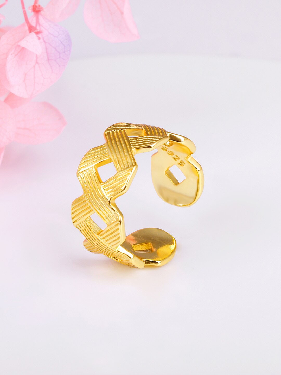 

GIVA 925 Sterling Silver Gold-Plated Adjustable Finger Ring