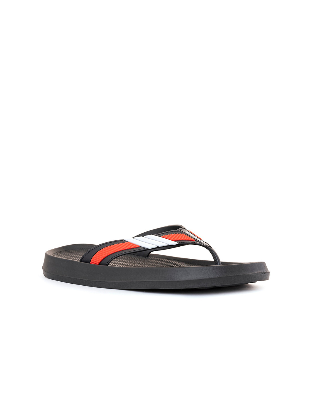 

Khadims Men Striped Rubber Thong Flip-Flops, Red