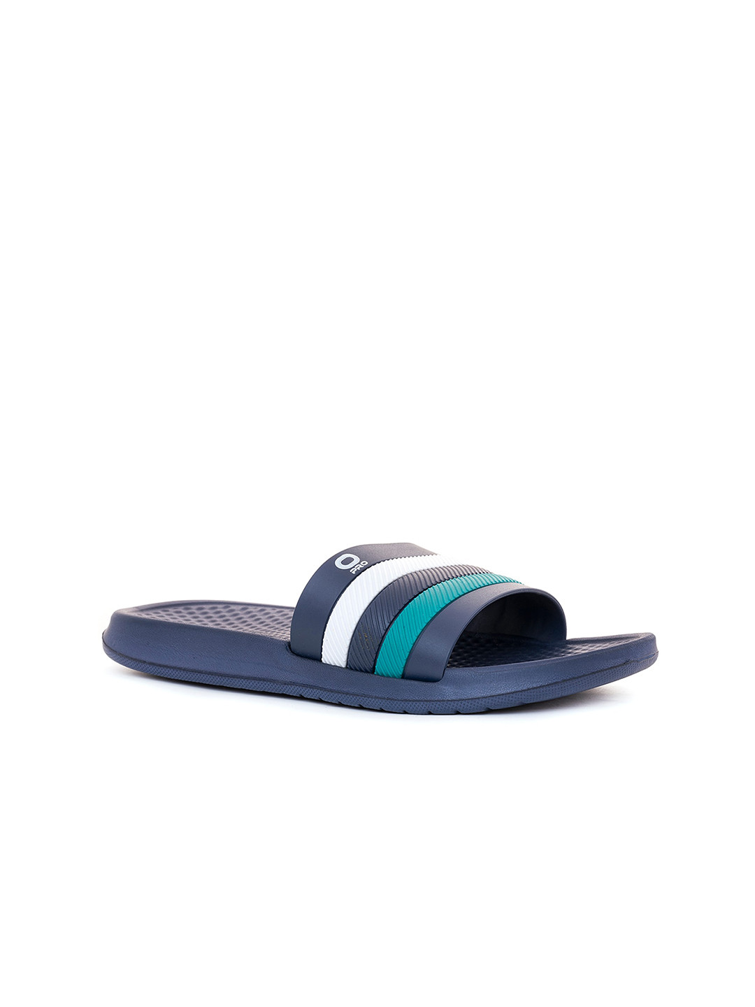 

Khadims Men Striped Rubber Sliders, Navy blue