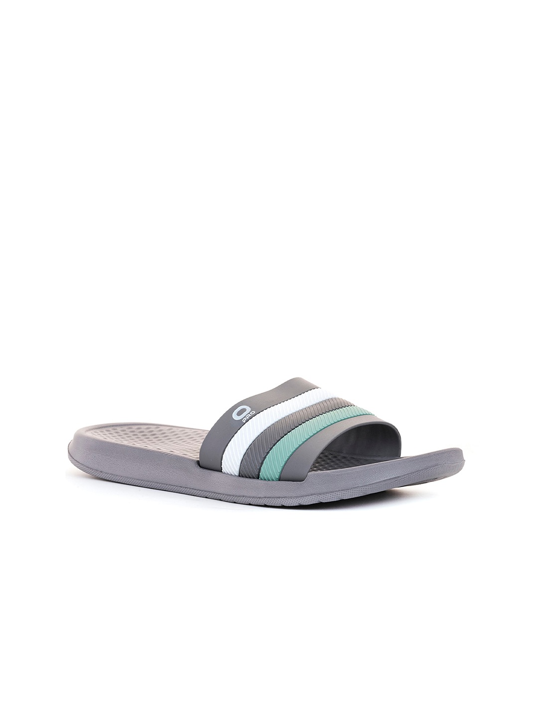 

Khadims Men Striped Rubber Sliders, Grey