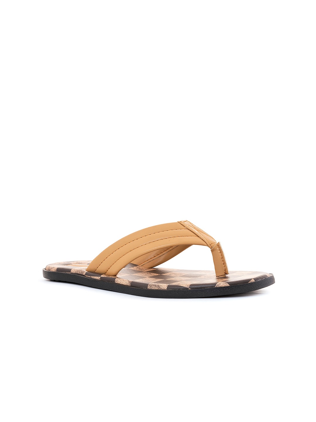 

Khadims Men Printed Thong Flip-Flops, Brown