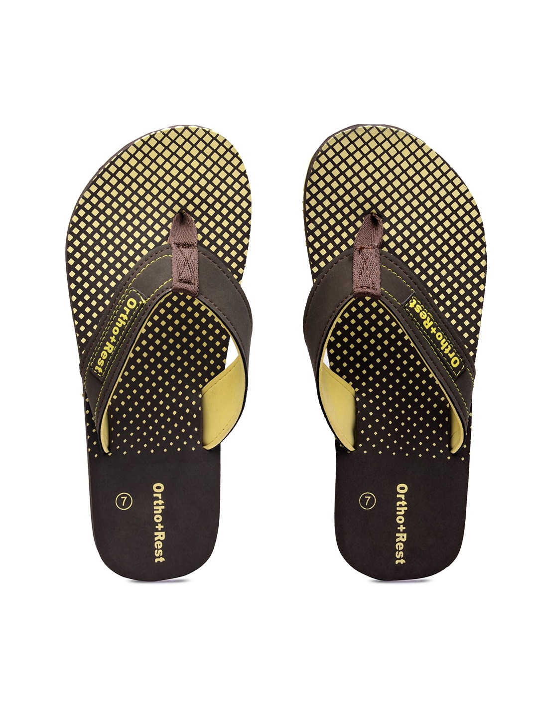 

Ortho Rest Men Printed Thong Flip-Flops, Yellow