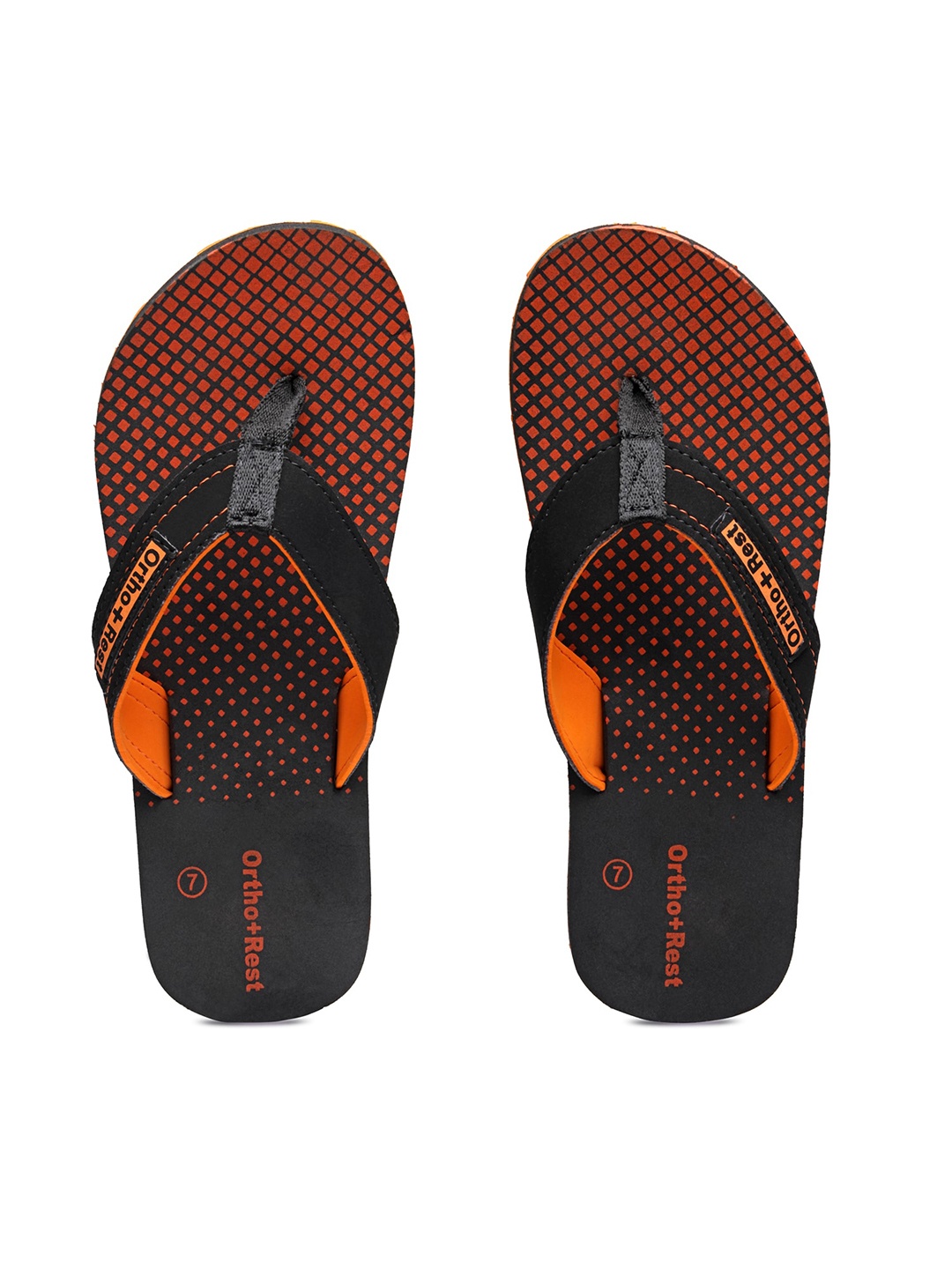 

Ortho Rest Men Printed Thong Flip-Flops, Orange