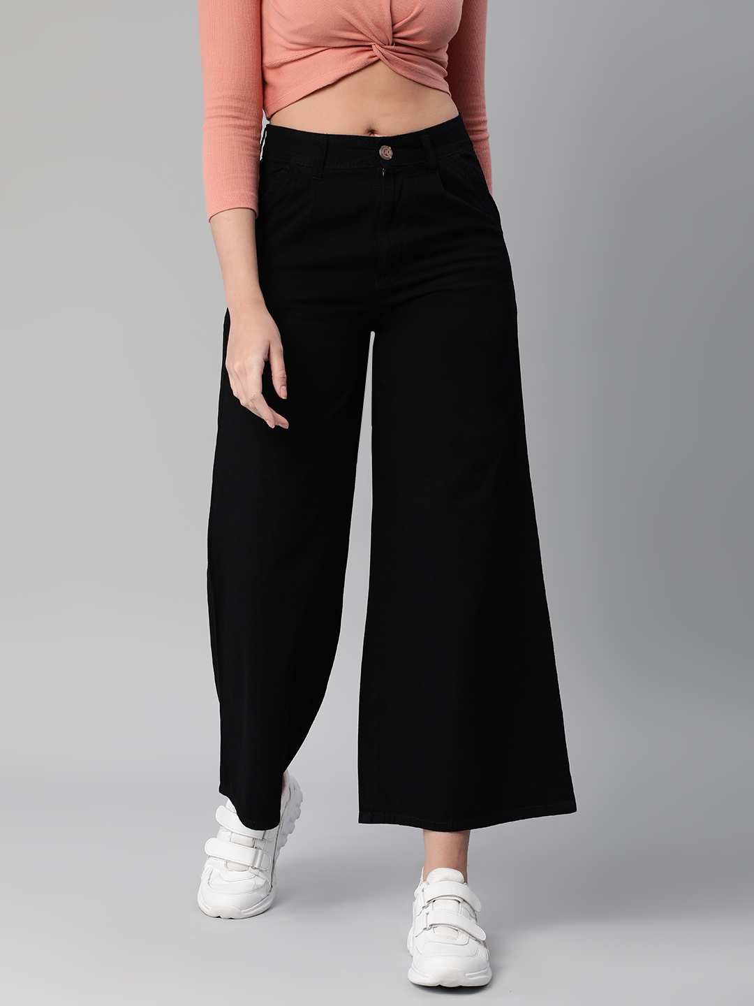 

ADBUCKS Flared High-Rise Jeans, Black