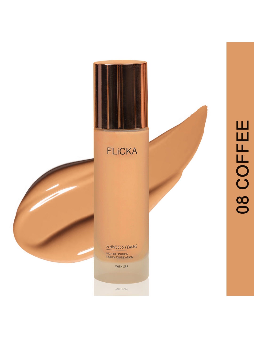 

FLiCKA Flawless Femme High Definition SPF Liquid Foundation 30ml - Coffee 08, Brown