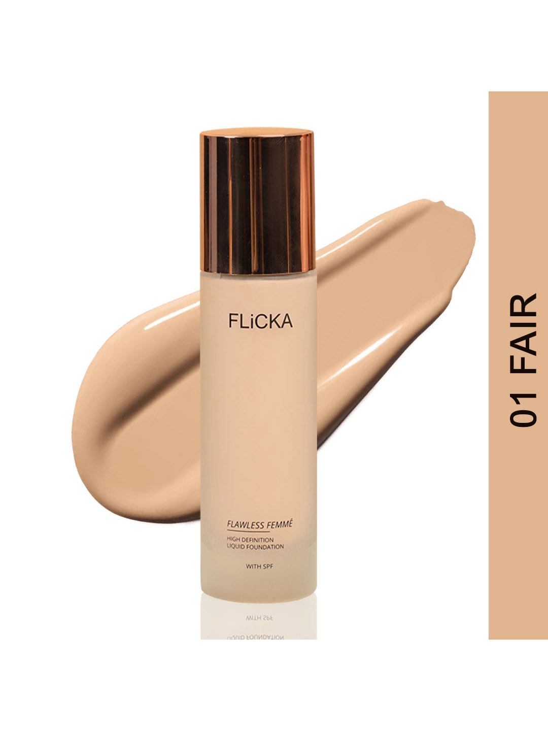 

FLiCKA Flawless Femme Waterproof & Long Lasting Liquid Foundation - 30 ml- Fair 01, Na