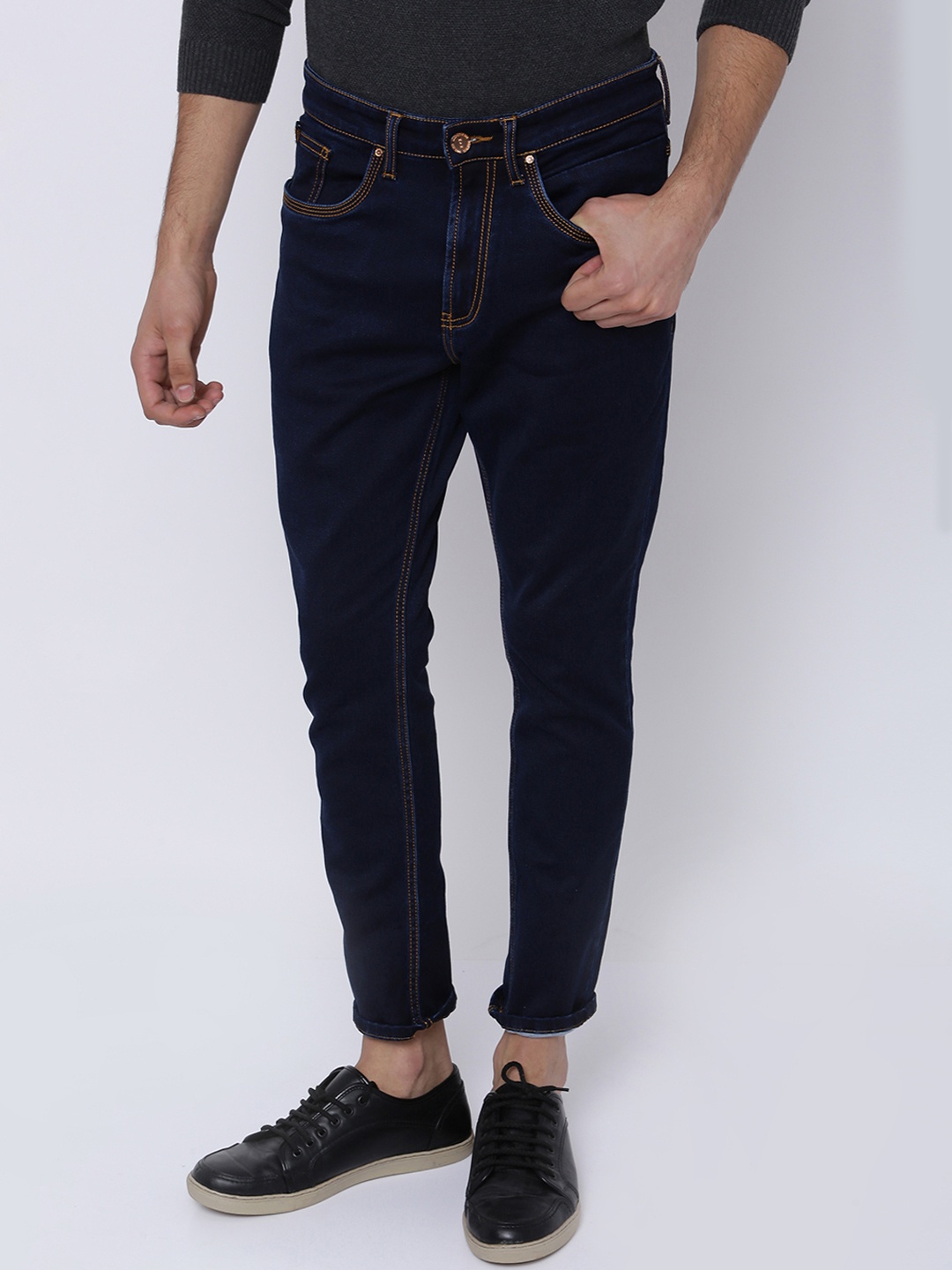 

LOCOMOTIVE Men Blue Regular Fit Mid-Rise Clean Look Stretchable Jeans