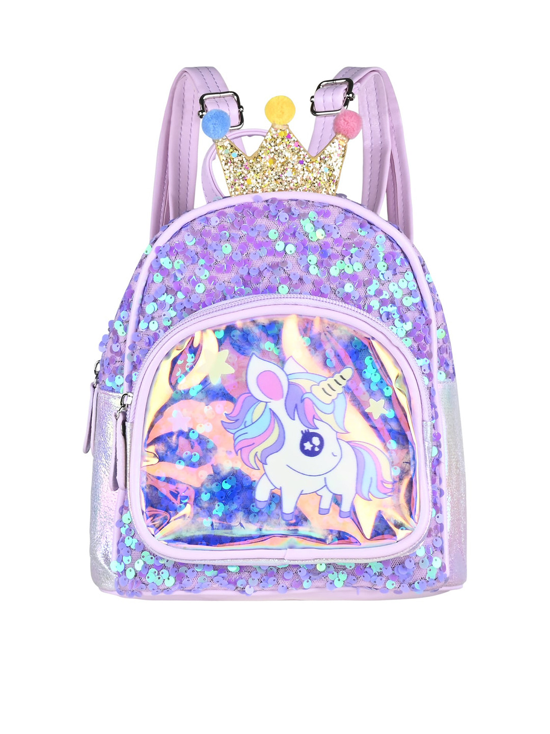 

Asthetika Kids Girls Embellished Unicorn Backpack, Purple