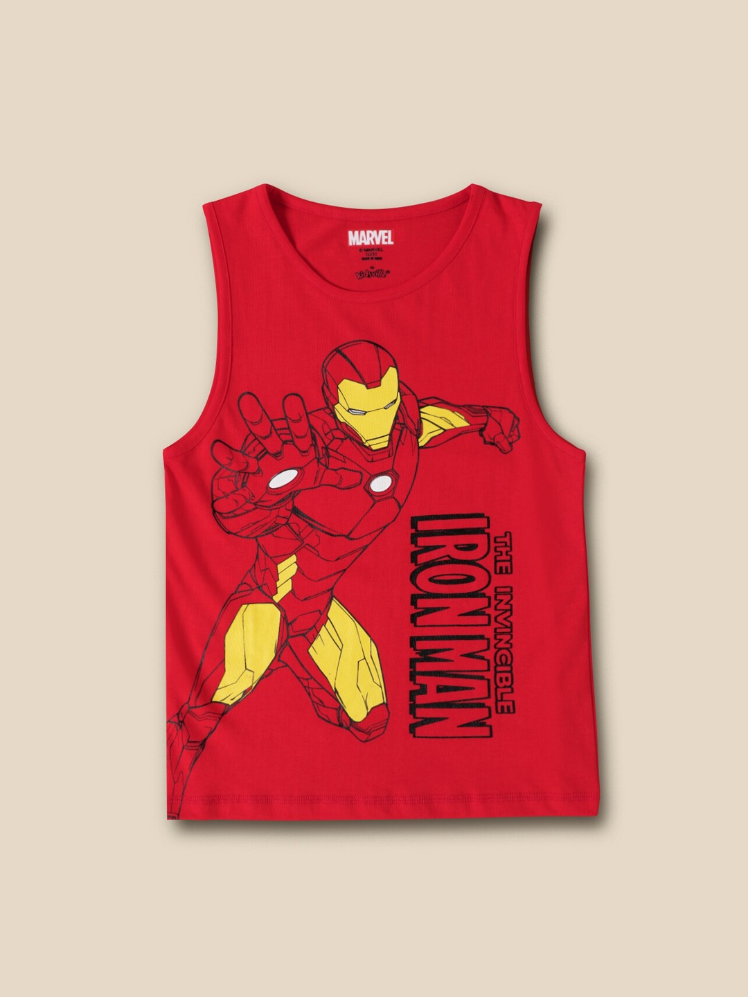 

Kids Ville Boys Iron Man Printed Cotton Innerwear Vest, Red