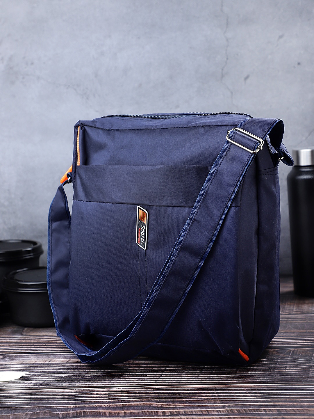

Bag Pepper Structured Travel Lunch Tiffin Storage Shoulder Bag, Navy blue