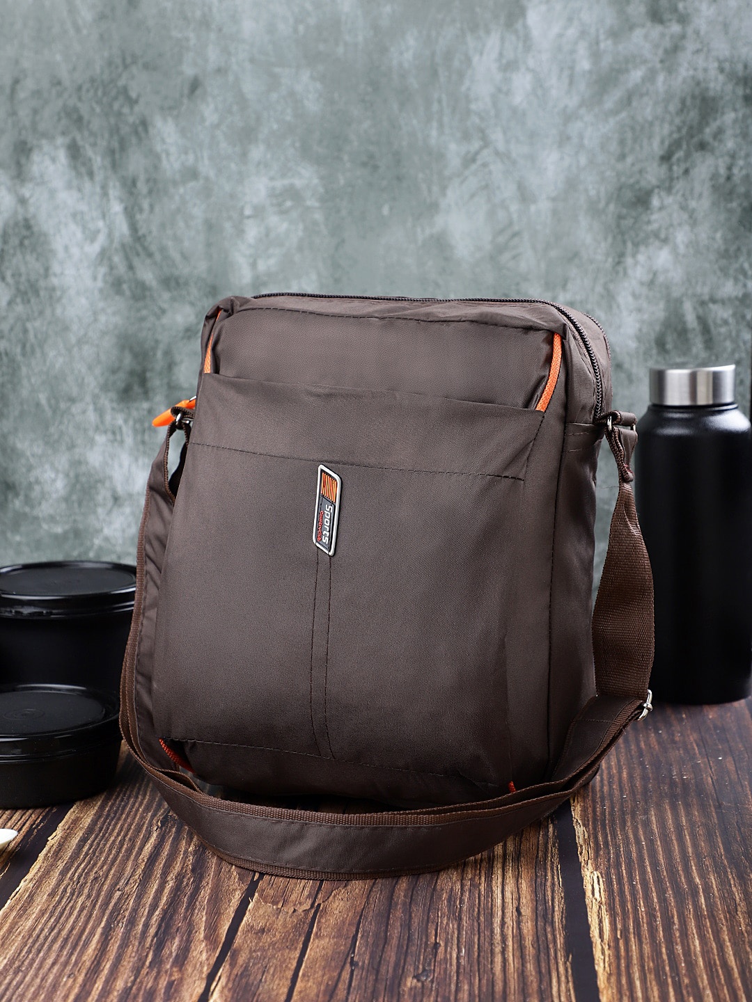 

Bag Pepper Oversized Structured Travel Lunch Tiffin Shoulder Bag, Coffee brown