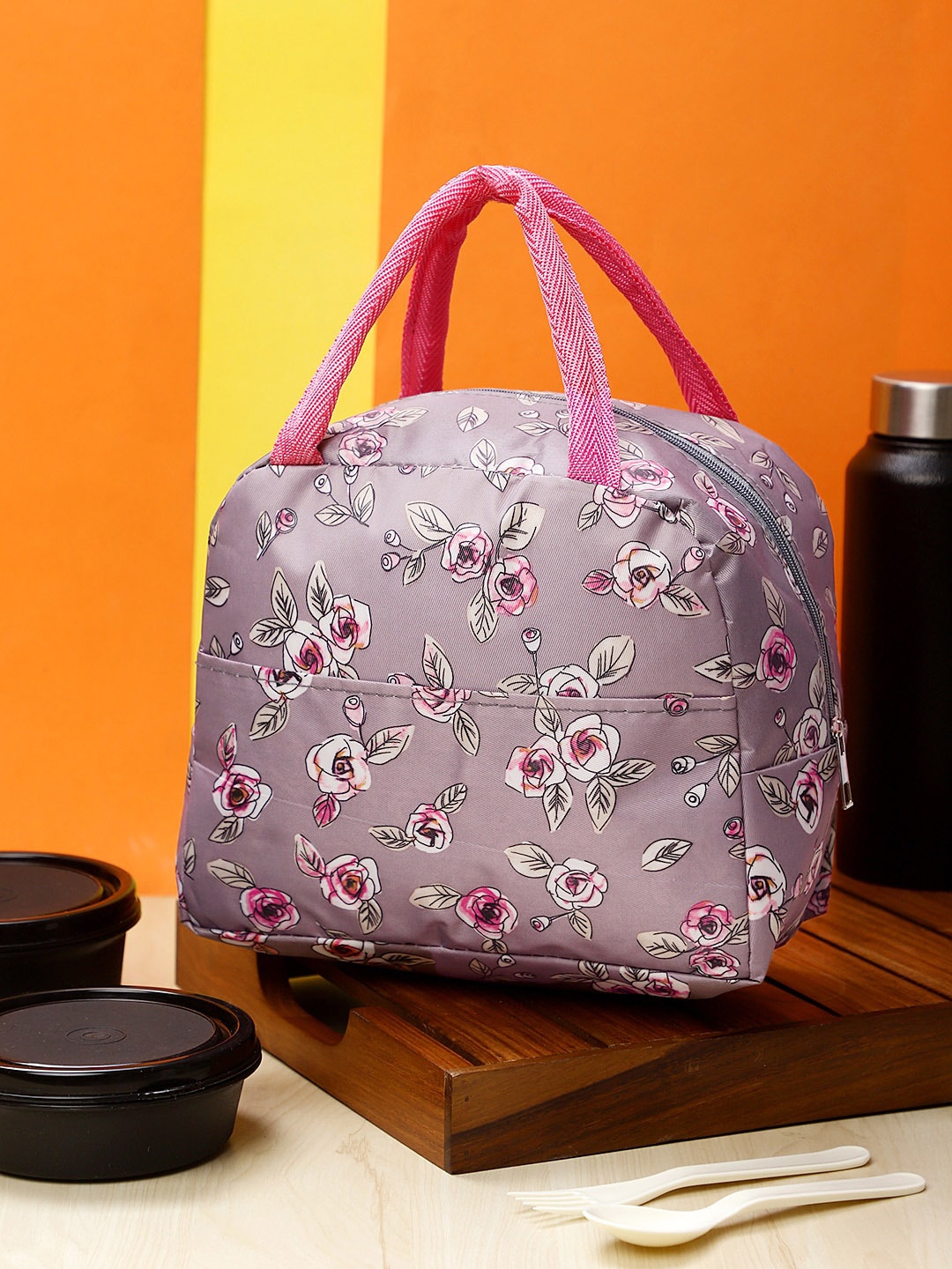 

Bag Pepper Floral Printed Shopper Cotton Handheld Bag, Purple