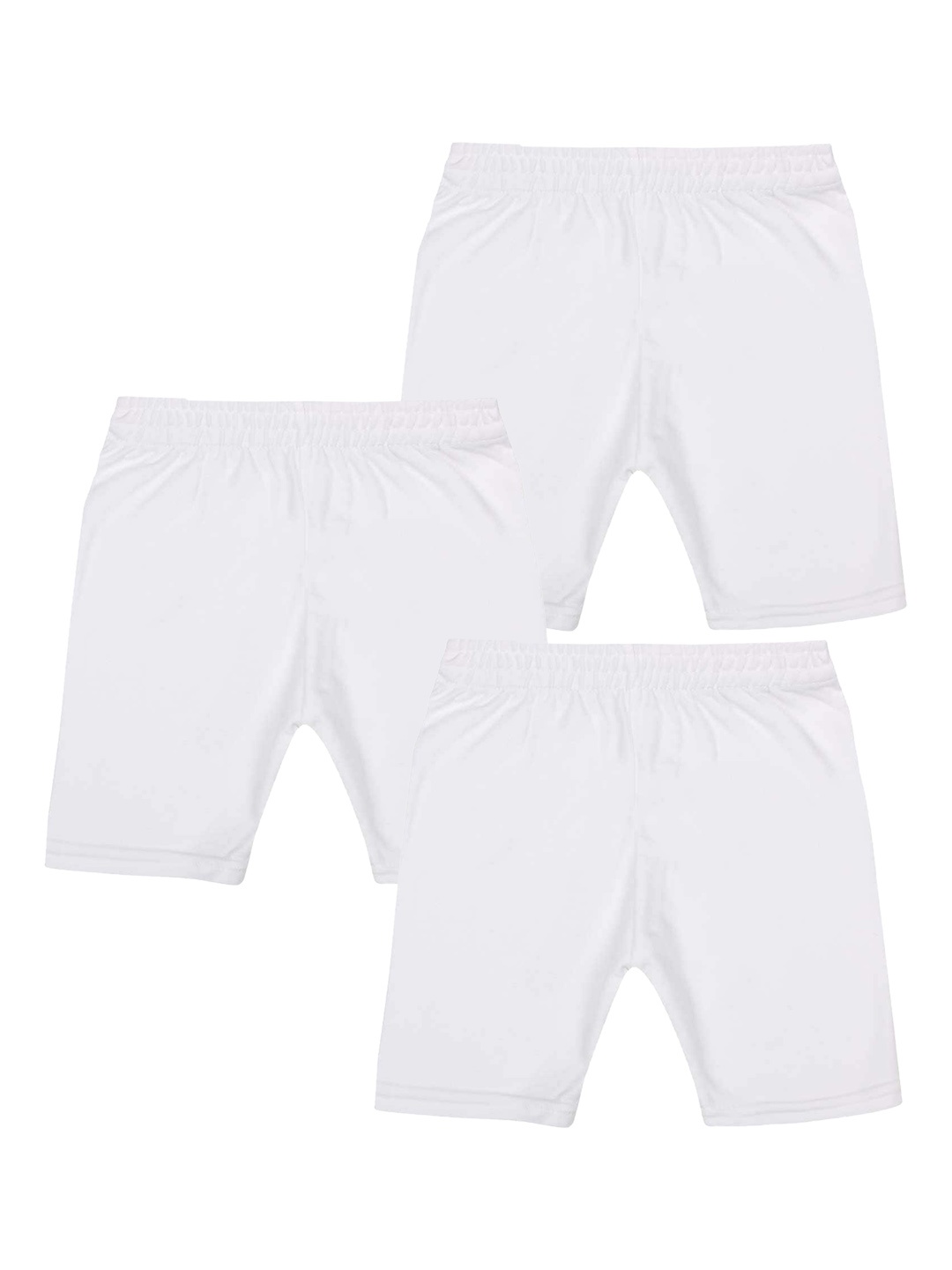 

Bodycare Kids Girls Pack Of 3 Mid Rise Pure Cotton Sport Shorts, White