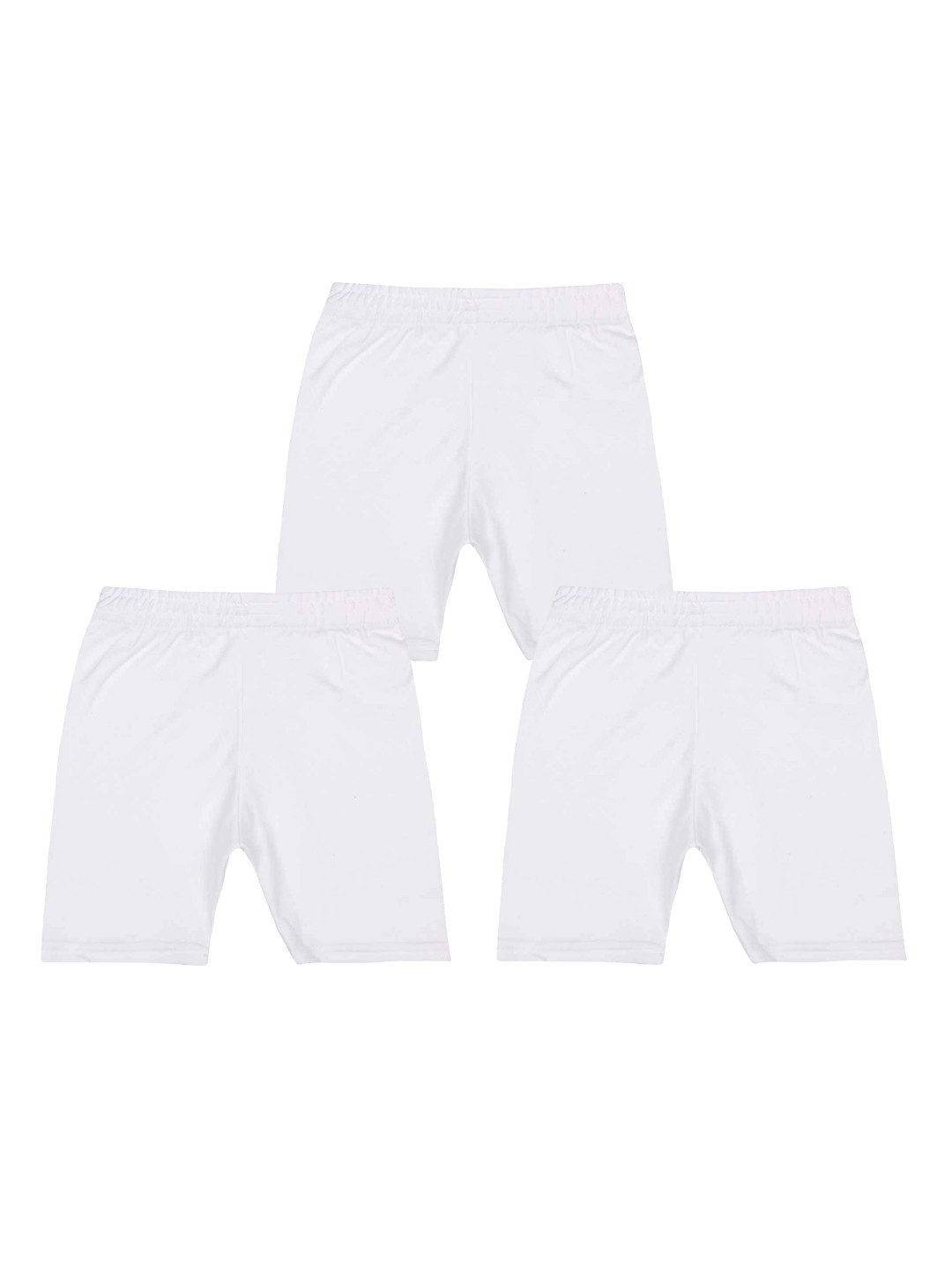 

Bodycare Kids Girls Pack Of 3 Mid Rise Pure Cotton Shorts, White