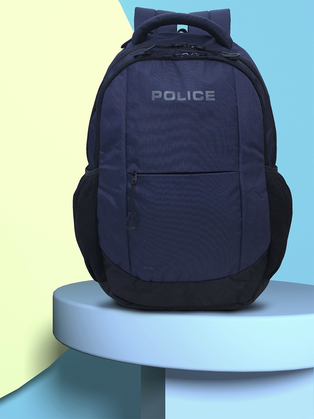 

Police Men Brand Logo Backpack, Navy blue