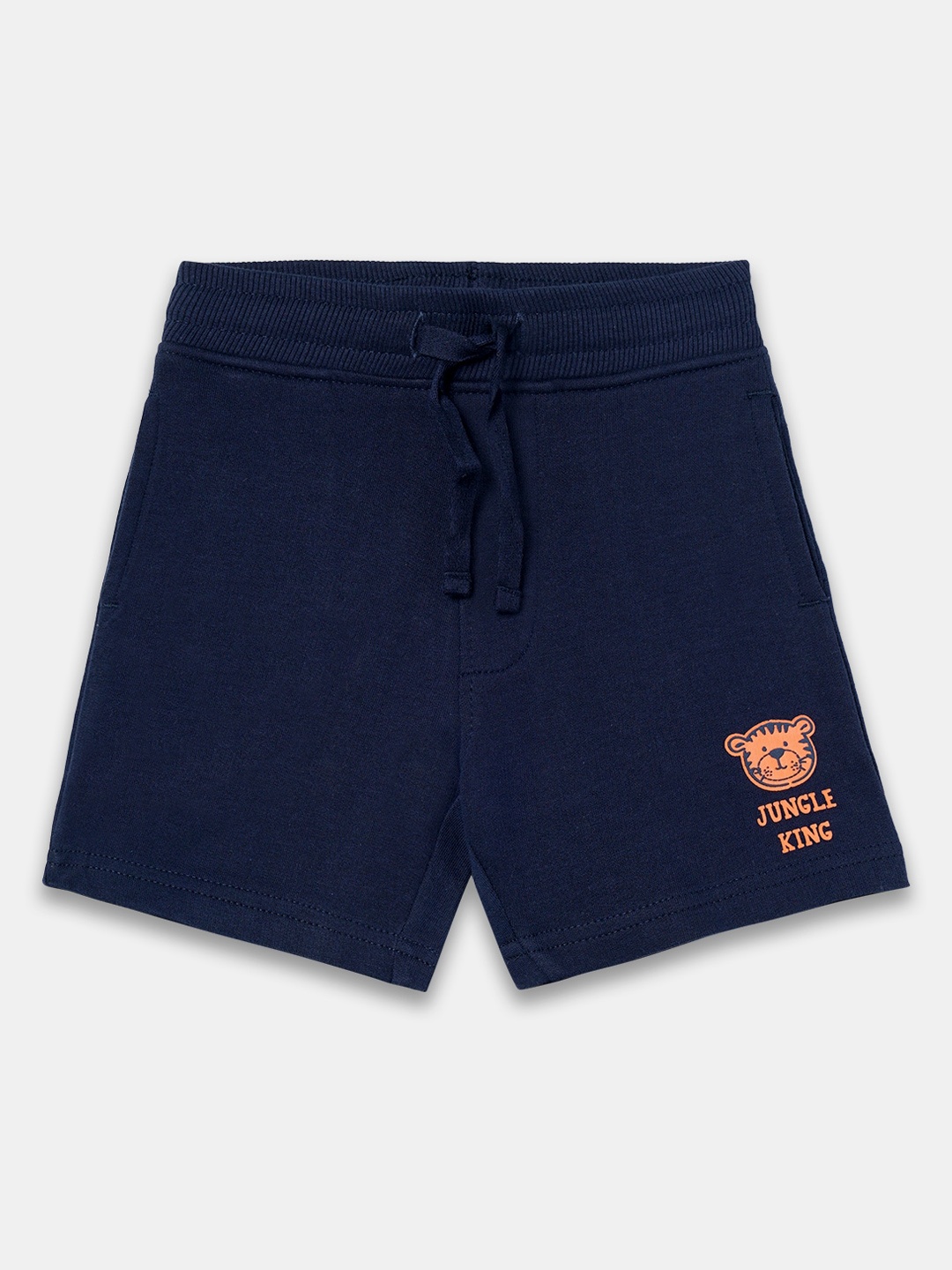 

R&B Boys Mid-Rise Cotton Shorts, Blue