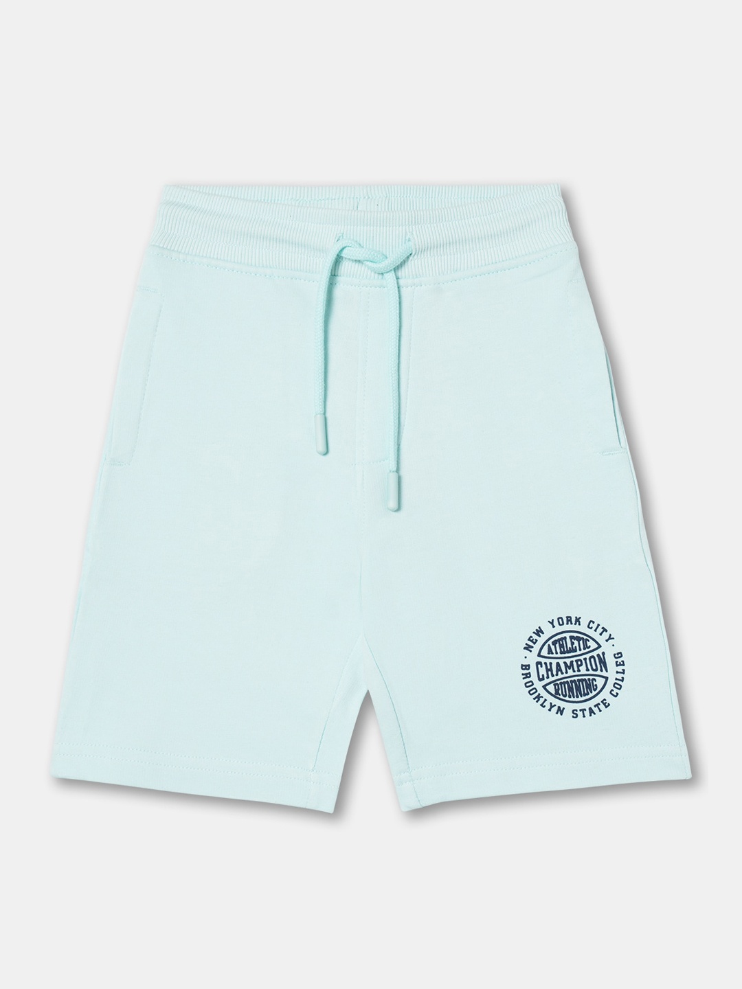 

R&B Boys Mid-Rise Cotton Shorts, Blue
