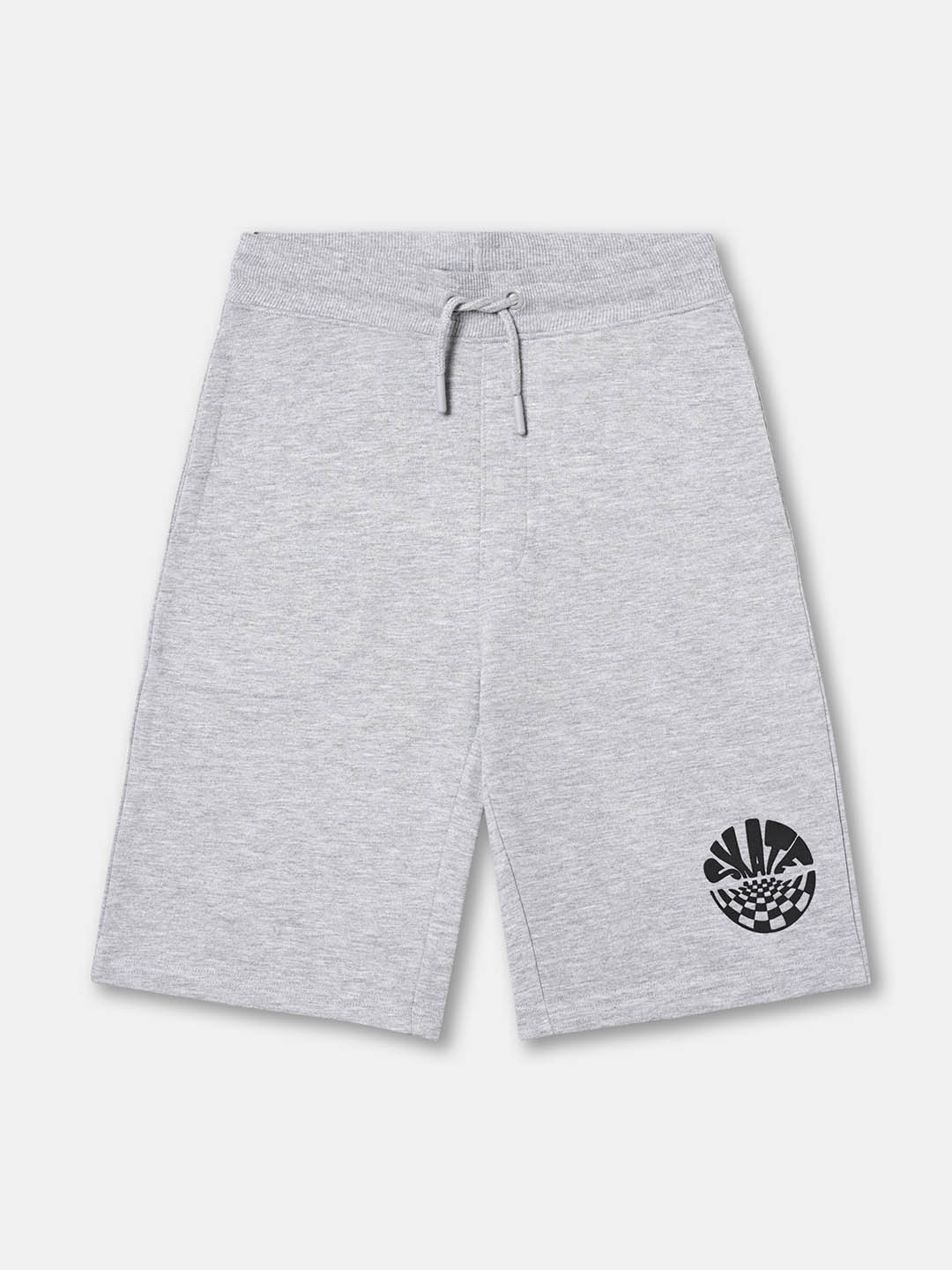 

R&B Boys Mid-Rise Cotton Shorts, Grey