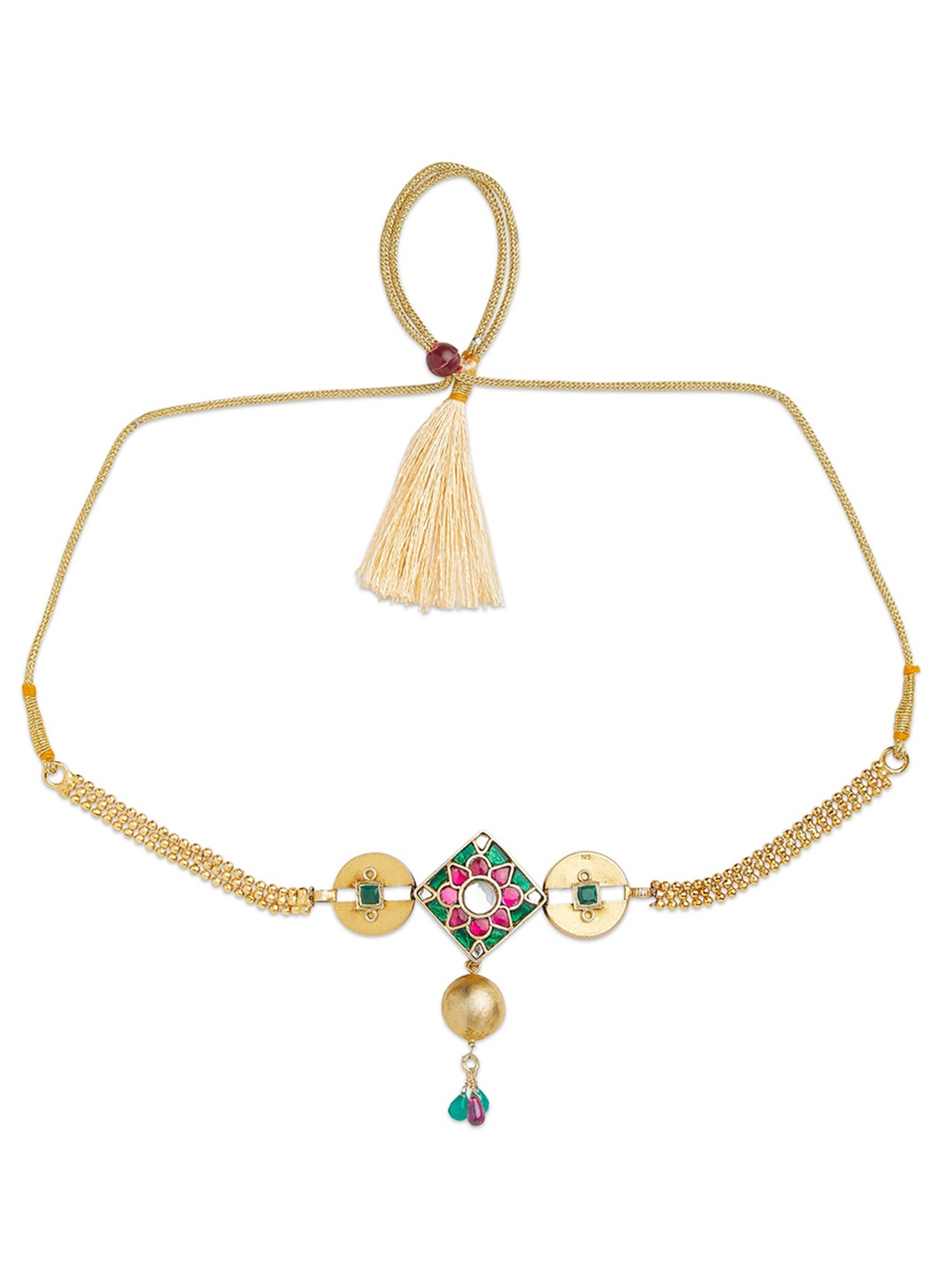 

ahilya 92.5 Sterling Silver Gold-Plated Choker Necklace
