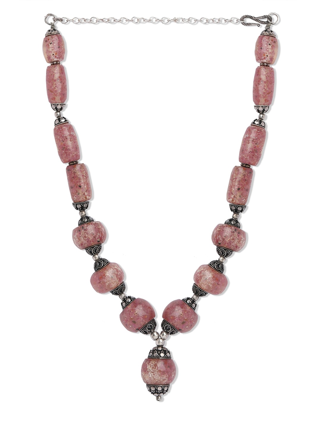 

ahilya 92.5 Sterling Silver Quartz Necklace, Pink